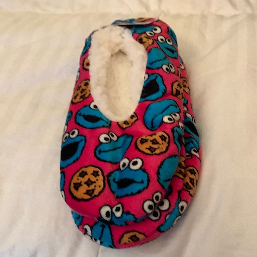 NWT~M/L Girls Women’s Sesame Street Cookie Monster Slippers